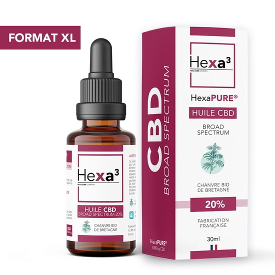 Huile CBD 20% Broad Spectrum 30ml - Hexa3