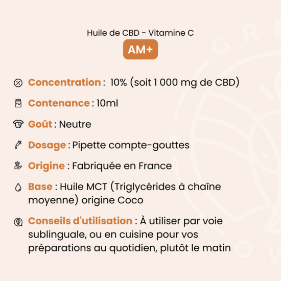 Huile de CBD AM +