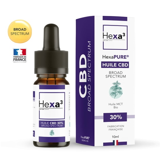 Huile CBD 30% Broad Spectrum 10ml - Hexa3
