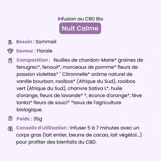Infusion CBD Nuit Calme 35gr