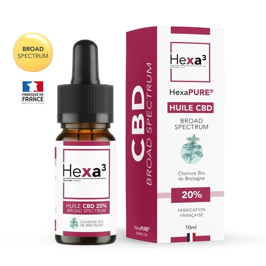 Huile CBD 20% Broad Spectrum 10ml - Hexa3