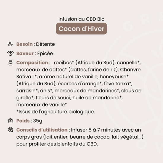 Infusion CBD  Cocon d'hiver 35gr