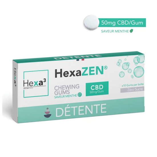 Chewing gum CBD Menthe 50mg - HexaZEN