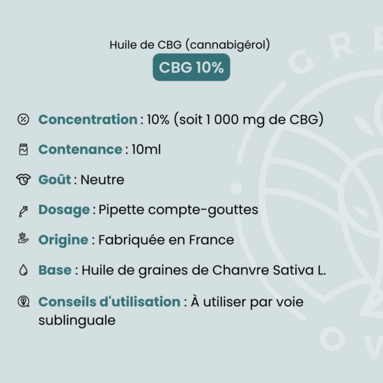 Huile CBG 10% full spectrum