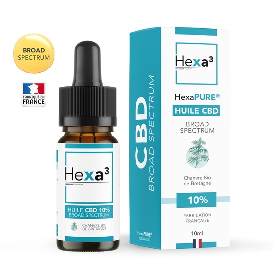 Huile CBD 10% Broad Spectrum 10ml - Hexa3
