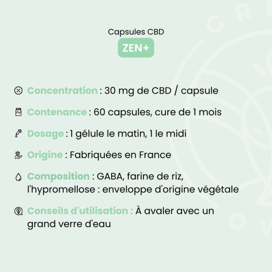 Capsule CBD ZEN + formule Détente