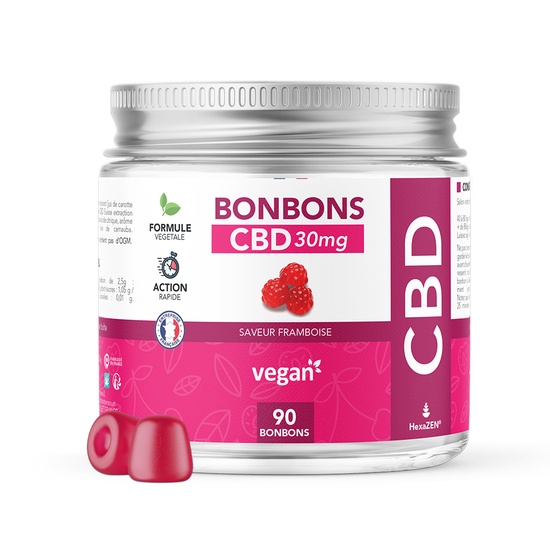 Bonbons CBD Framboise - Hexa3
