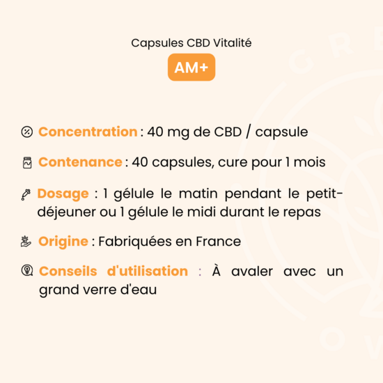 Capsule CBD Énergie AM+
