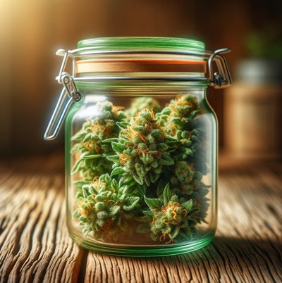 fleur de CBD de couleur verte