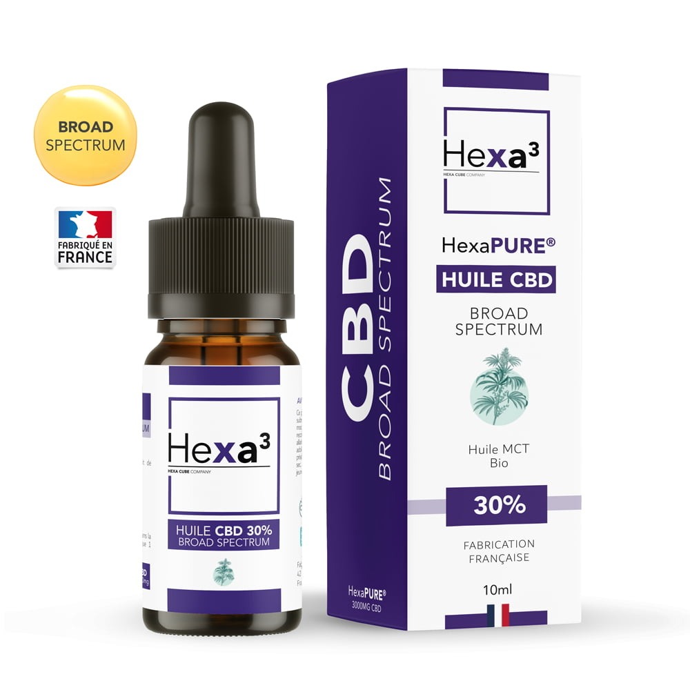 Huile CBD 30% Broad Spectrum 10ml - Hexa3