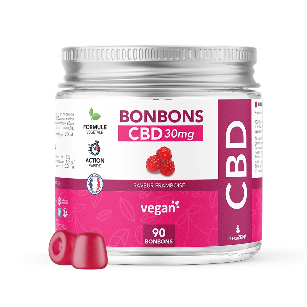 Bonbons CBD Framboise - Hexa3