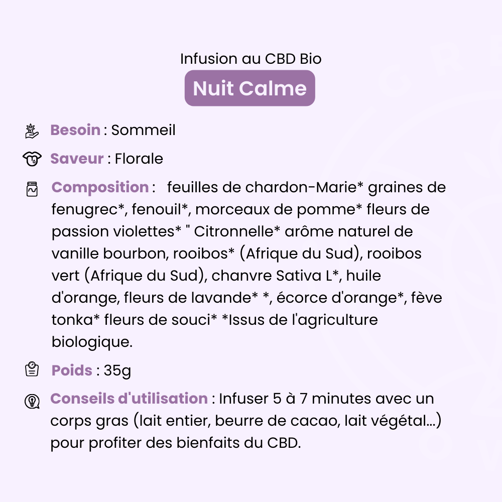 Infusion CBD Nuit Calme 35gr