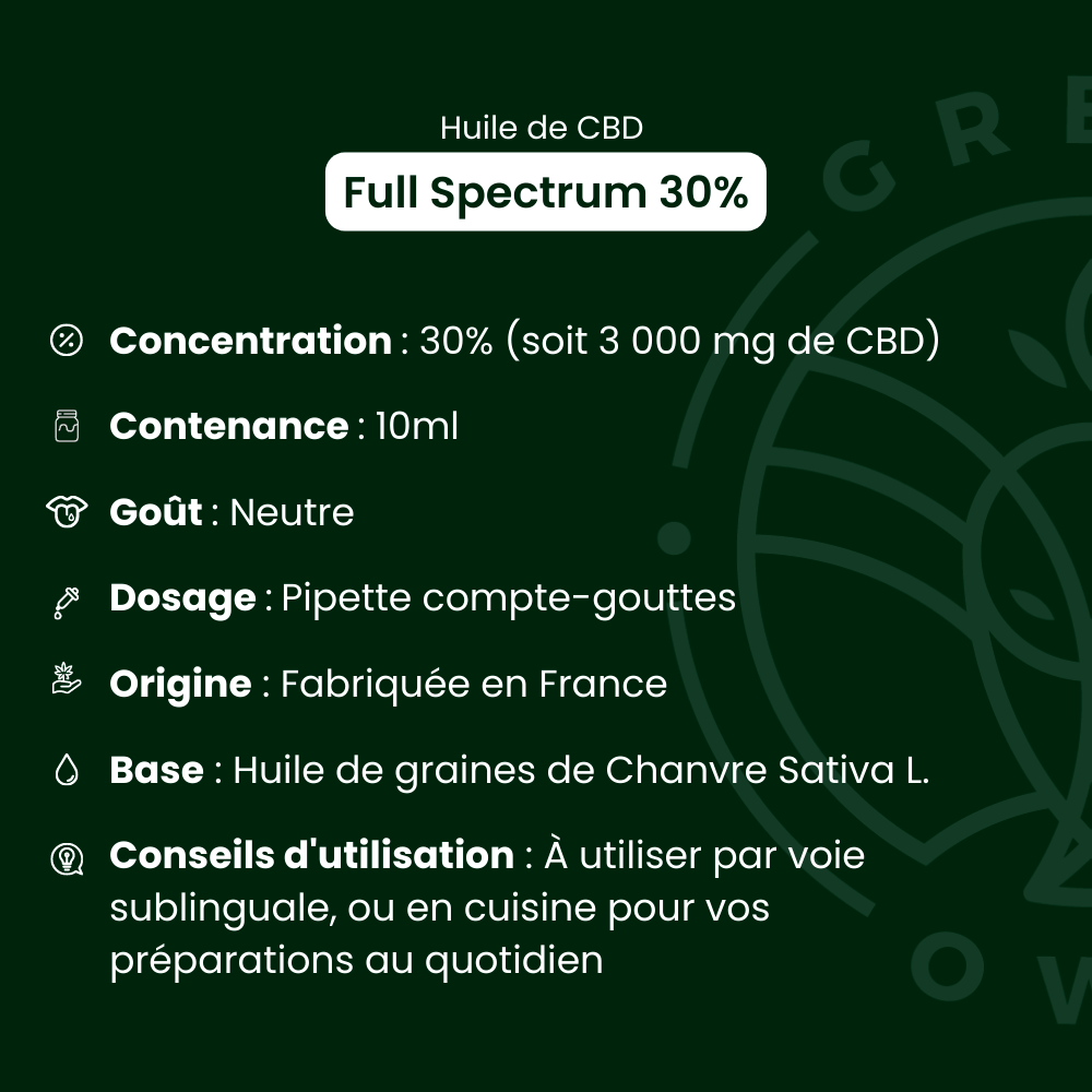 Huile CBD 30% Full Spectrum  Green Owl