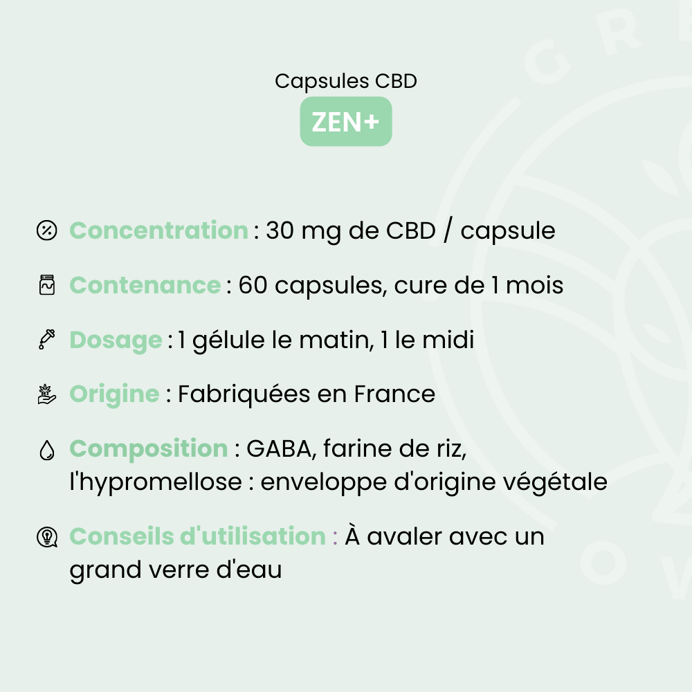 Capsule CBD ZEN + formule Détente