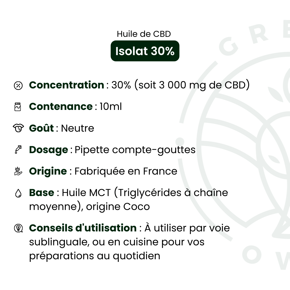Huile CBD 30% Isolat Green Owl