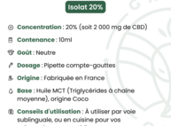 Huile de CBD 20% Isolat  Green Owl