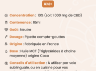 Huile de CBD AM +