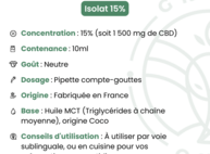 Huile de CBD 15%  Isolat Green Owl