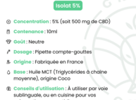 Huile  CBD 5%  isolat Green Owl