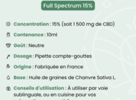 Huile CBD 15% Full Spectrum Green Owl