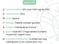 Huile de CBD 10% Isolat  Green Owl